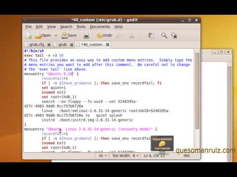 Editing / Adding Grub 2 Menu Entries (Ubuntu 9.10 and Up) Editing / Adding Grub 2 Menu Entries (Ubuntu 9.10 and Up)