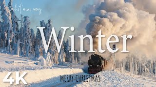 Snow Winter 4K Relaxation Film 🎉 Happy New Year Music 2023 🎉 Snow Winter 4K ⛄🎄