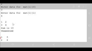 #transpose matrix in Java 2d array #isc computer practical