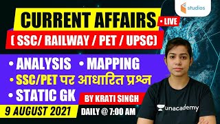 Current Affairs | 9 August Current Affairs 2021 | Current Affairs Today by Krati Singh