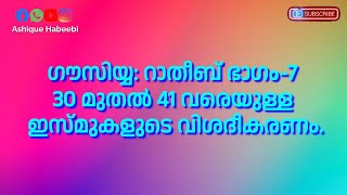 ഗൗസിയ്യ: റാതീബ് ഭാഗം ഏഴ്; 30 മുതൽ 41 വരെയുള്ള ഇസ്മുകളുടെ വിശദീകരണം. | ശൈഖ് ജീലാനി (റ) Part 255