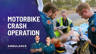 Motorbike Rider Operated On The Side Of Road | Ambulance Australia | Channel 10