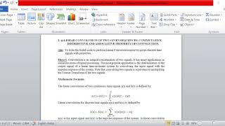 Linear Convolution-DSP Lab(18ECL57)
