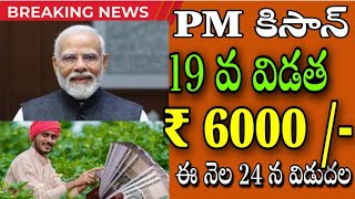 PM కిసాన్ పధకం ఈ నెల 24 న విడుదల ప్రతి రైతుకు ₹6000 /- 19 వ విడత నేరుగా బ్యాంకుల్లో జమ PM Kisan 2025