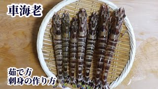 How to Boil Japanese Tiger Prawn - How to Devein and Make Sashimi【English subtitles】