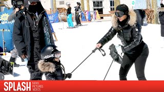 North West Learns to Ski With Kim Kardashian & Kanye West | Splash News TV