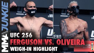 No threats needed: Tony Ferguson, Charles Oliveira on weight | UFC 256 weigh-in highlight