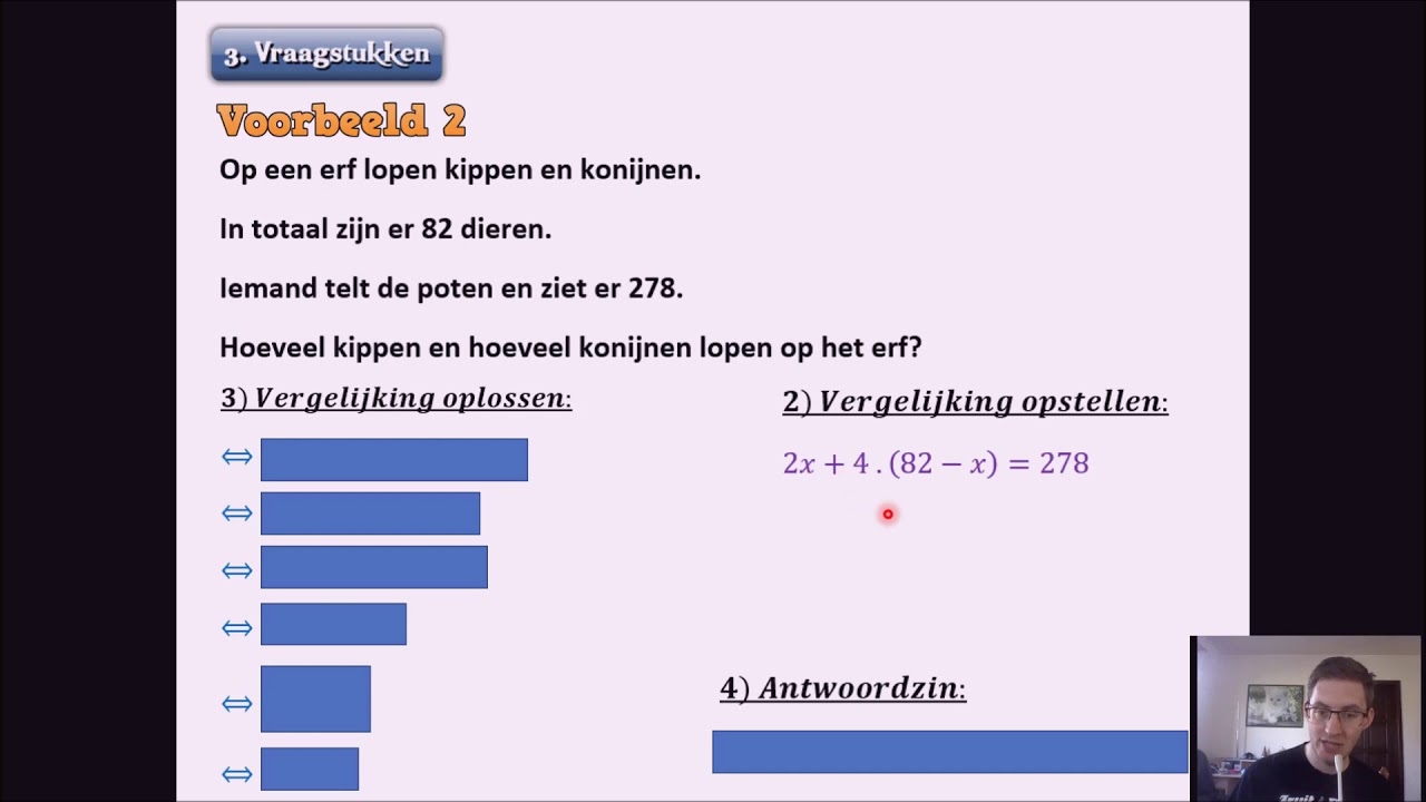 (3) Vergelijkingen: 3. Vraagstukken (voorbeeld 2) - YouTube