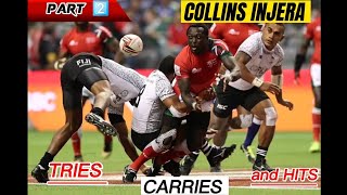 COLLINS INJERA RUGBY SPEEDSTER | WORLD RUGBY 7S LEGEND || BEST TRIES CARRIES AND RUGBY HITS PRT 2️⃣