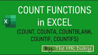 COUNT FUNCTIONS IN EXCEL (COUNT, COUNTA, COUNTBLANK, COUNTIF, COUNTIFS)