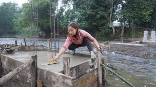 My Summer Holiday 30 Days Building Building a iron bridge 10k$ over stream to the island off grid