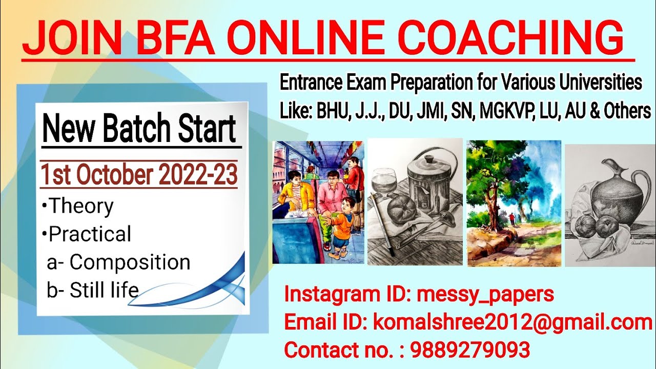 Join Online Coaching For BFA Entrance Exam Preparation | New Batch Is ...