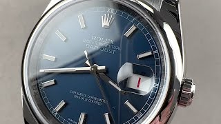 Rolex Datejust Blue Dial, Roulette Date 116200 Rolex Watch Review