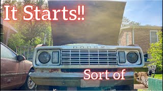 1977 Dodge D150 Project Truck Part 3. It runs, sort of