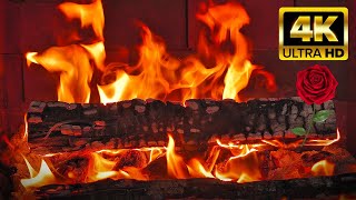 ⋆✩🔥 4K Fireplace Ambience (12 Hours). Burning Logs and Crackling Fire Sounds Background 🔥✩⋆