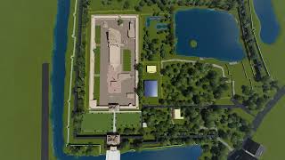 Thanjavur Big Temple Overall Layout - 3D Model - Top view of Thanjavur Big temple