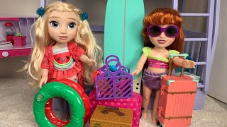 Elsa And Anna toddlers Packing for Vacation ✈️  beach 🏖 Vacation