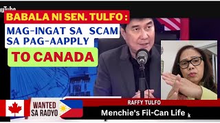 PAALALA NI SEN.TULFO: IWASAN MABIKTIMA NG SCAM SA STUDY PERMIT TO CANADA  #canada #lifeincanada