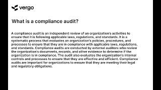 Compliance Audit 101