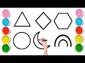 2D Shapes Dotted line Color, 3D Shape Drwaing for Kids, Learn 2D Shape Draw, NurseryKid video study