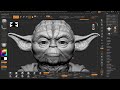 star wars yoda sculpting finishing and posing zbrush stream 8