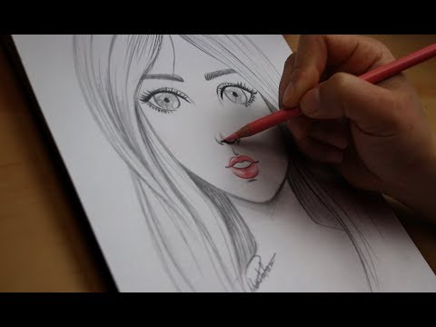 تعليم الرسم - تعلم رسم الوجه بالرصاص للمبتدئين مع خطوات بسيطة 