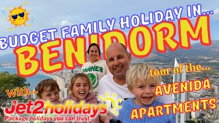 BUDGET FAMILY HOLIDAY IN BENIDORM - AT THE AVENIDA APARTMENTS -WITH FULL TOUR OF THE ROOM