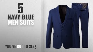 Top 10 Navy Blue Men Suits [Winter 2018 ]: Benibos Men's Slim Fit Suit Blazer Jacket Tux Vest Pants