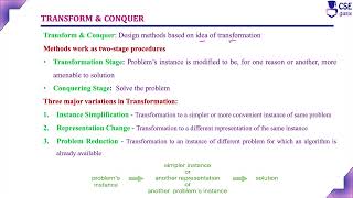 Transform & Conquer Technique Introduction | L 127 | Design & Analysis of Algorithm