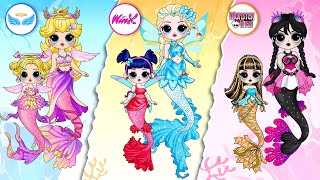 NEW FASHION for Mermaid Family: Peach, Elsa Princess & Wednesday | 30 DIY Arts &