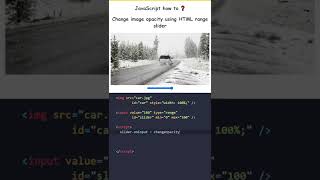 JavaScript: How to change an image opacity using HTML range slider