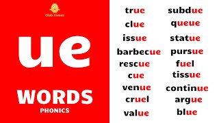 English Phonics - 'ue' Words with Example Sentences