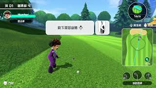 第1右後洞1級西北風118yd3鐵推(NSS Golf Hole-1 back right pin with 3-iron  no spin - ↖ 1 m/s wind )