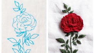 Brazilian Rose🌹Hand Embroidery #rose | Greenart Stitchery |