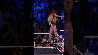 Bianca powerbombs Iyo Sky from the second rope!
