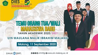 Temu Orang Tua/Wali Mahasiswa Baru Tahun Akademik 2020/2021 UIN Maulana Malik Ibrahim Malang