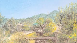 パステル画#57『放課後の寄り道』  Pastel Painting softpastelart 風景画 絵の描き方 How to できるまで タイムラプス drawing landscape