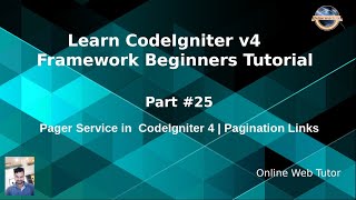 Learn CodeIgniter 4 Framework Tutorials #25 Pager Service in CodeIgniter 4