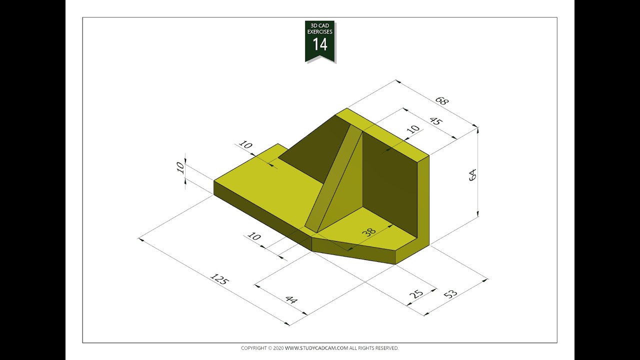 14 3d Cad Exercises Solidworks Youtube 14 3d Cad Exercises Solidworks Youtube