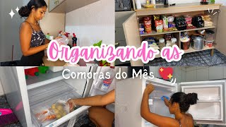 ORGANIZANDO AS COMPRAS DO MÊS - vídeo satisfatório 🛒💖