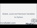 Global, Local and Nonlocal Variables | In Python