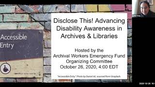 Disclose This! Advancing Disability Awareness in Libraries and Archives