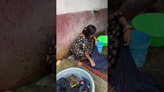 বাড়ি এসে শুরু জামা কাপড় কাচা 😔 #viralvideo