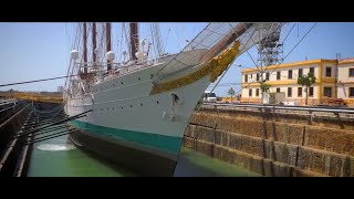 Así se realiza la varada de un buque. Vídeo de Navantia