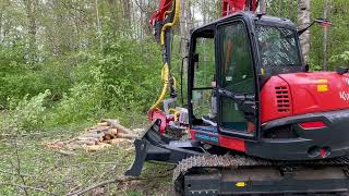 Kubota KX080 8,5 tonnine ekskavaator ja LogMax lõikepea