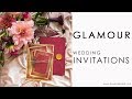 Gold and Marsala wedding invitations- glamour stationery