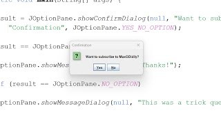 Java JOptionPane Yes/No Confirm Dialog Box - Get User Input (Simple)