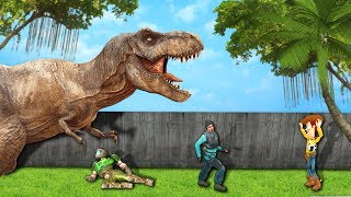 BUILDING AGAINST DINOSAURS \u0026 ZOMBIES?! - Garry's Mod Gameplay - Gmod Zombie Apocalypse \u0026 Dino!