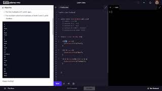 Learn Java - 6.2 Java Loops FizzBuzz Exercise | Codecademy Walkthrough