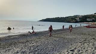 Lido Olgarino Beach Club in Scalea, Italy. Calabria region. Late afternoon July 8, 2021.